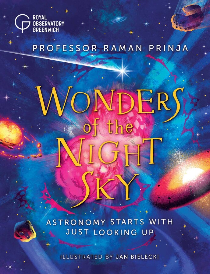 Wonders of the Night Sky is an illustrated book that’s super smart, but not intimidatingly so, for elementary school and up on the vastness of the night sky view.