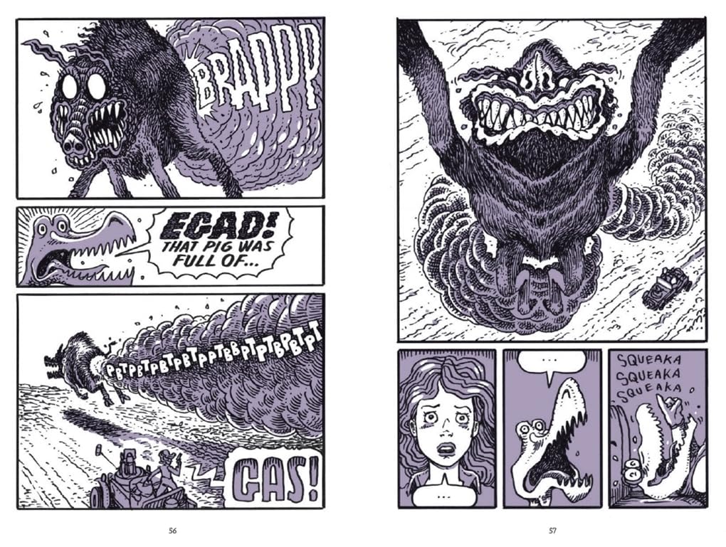 The Mighty Bite: Hot-Rocket Ruckus is slapstick silly, but also very intelligent, in this graphic novel series that speaks to audiences via flying pigs and viral videos.