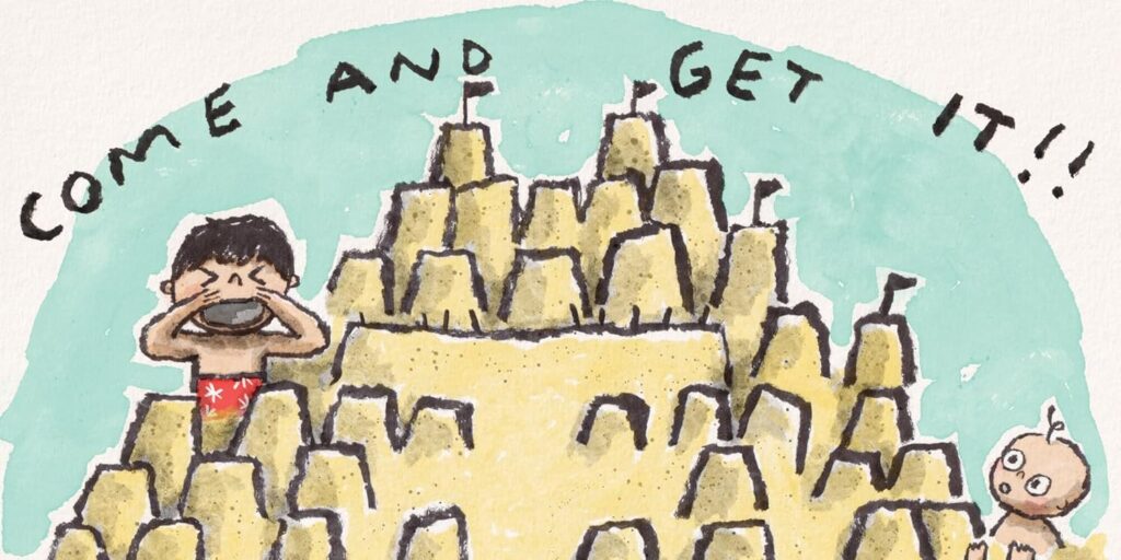 Just One Wave: A Picture Book lives in the soul of a four-year-old kid and their joys, frustration and happiness in a day at the beach.