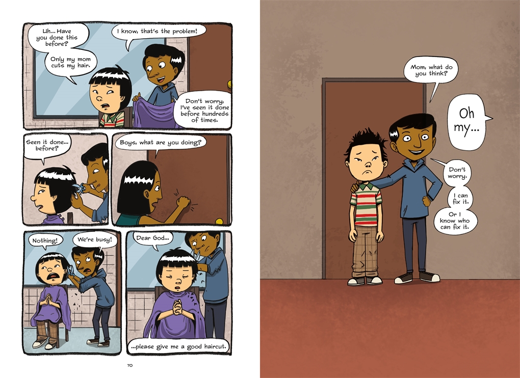 Don’t Cause Trouble is a graphic novel that speaks to grades four through seven in a direct, funny and realistic way that those ages can smell.