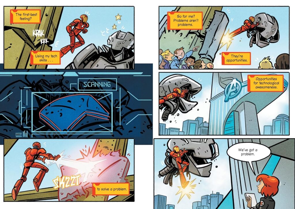 Iron Man: Something Strange is the all-age graphic novel that your seven-year-old self desperately wanted. This is great fun for early elementary school ages.