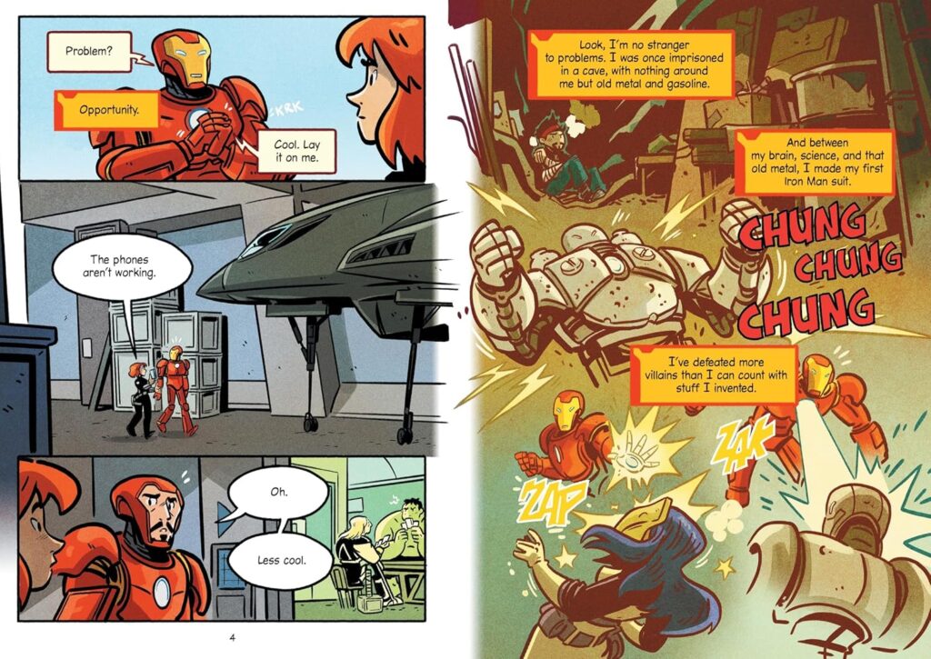 Iron Man: Something Strange is the all-age graphic novel that your seven-year-old self desperately wanted. This is great fun for early elementary school ages.