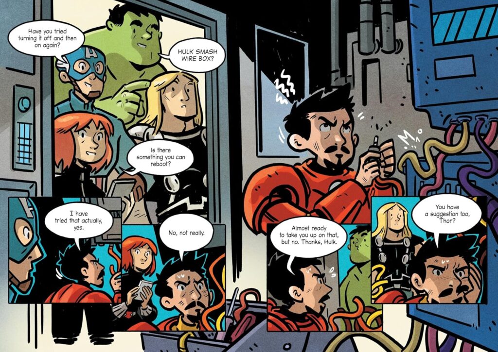 Iron Man: Something Strange is the all-age graphic novel that your seven-year-old self desperately wanted. This is great fun for early elementary school ages.