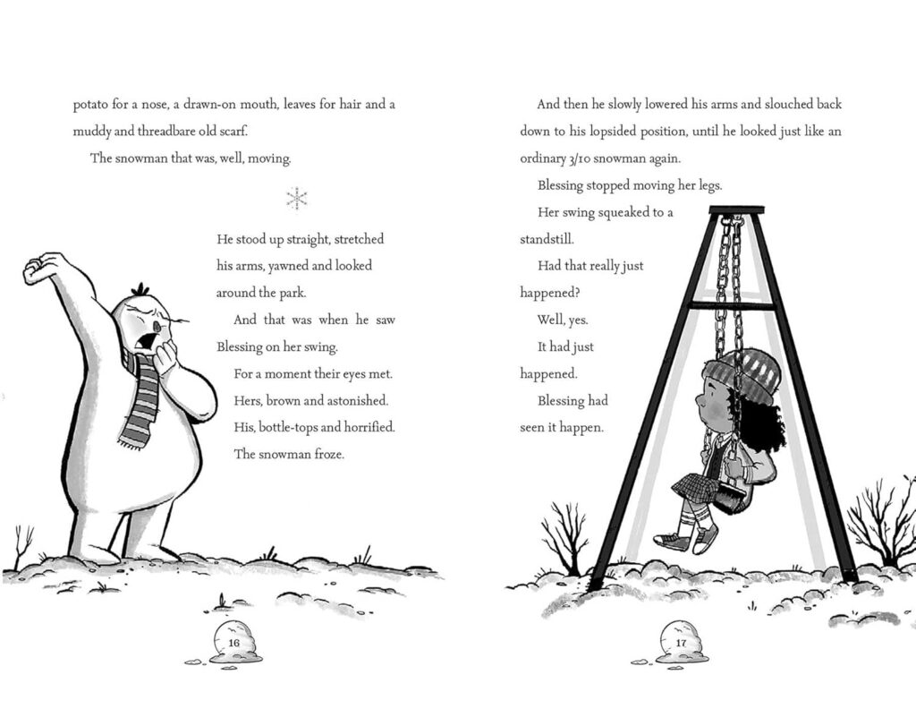 The Snowman Code uses pacing, succinct dialogue, humor, well developed characters and heart to create a fabulous chapter book for elementary school.