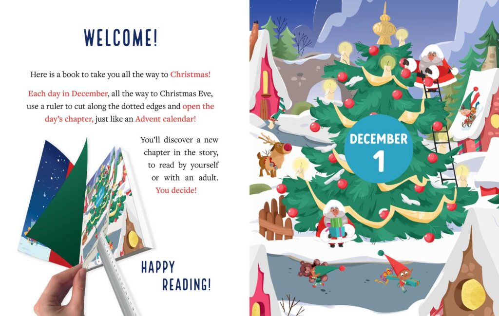 The Christmas Contest: An Advent Novel is for young readers that combines opening a new thing, with an early chapter book story.