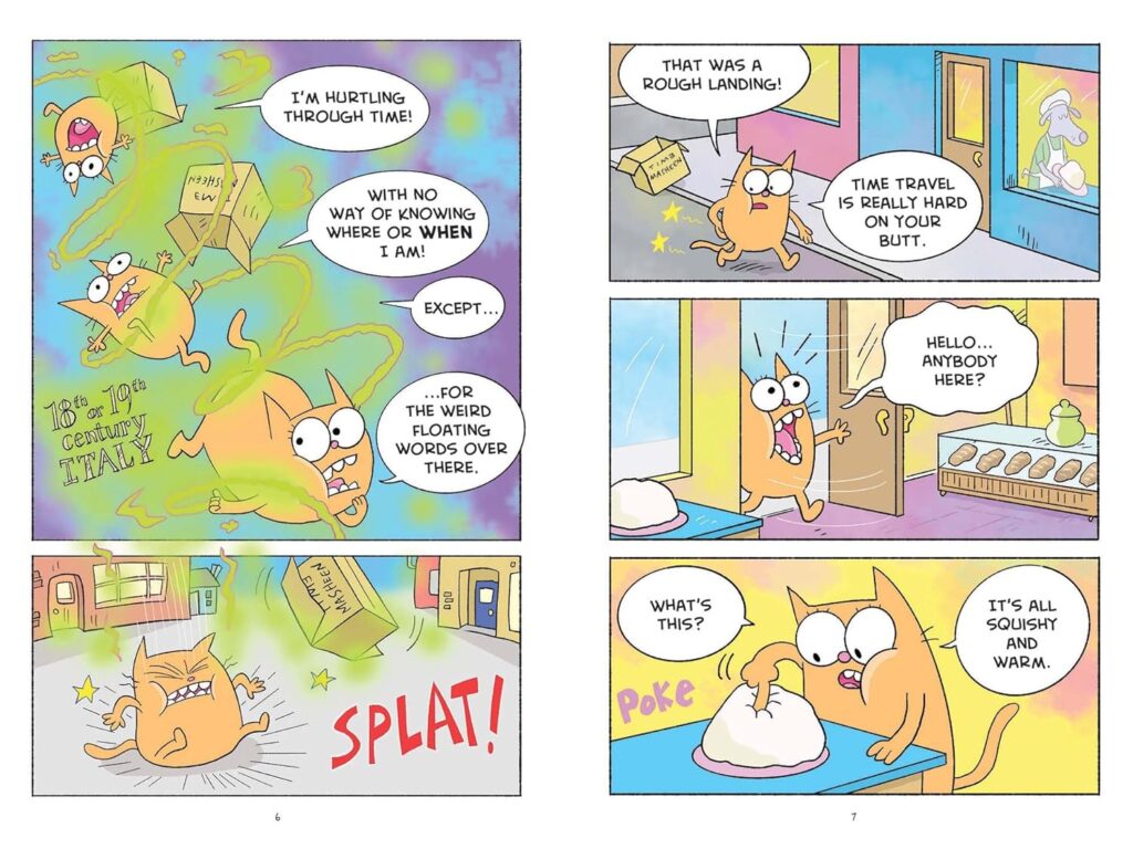 A Blurmp in Time unhinges Catwad’s friend in a time-traveling graphic novel (that kids will want to read) for ages seven and up.