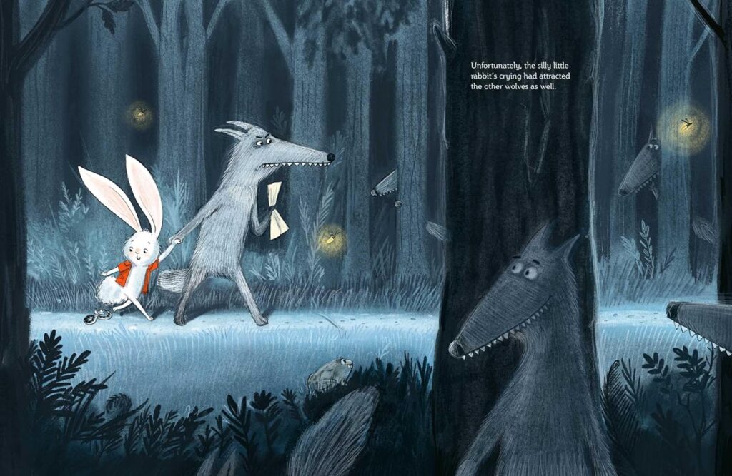 What’s For Dinner? takes the wolf in forest, adds more humor, fish out of water sensibilities, cartoon-detailed art and a side order of cute.