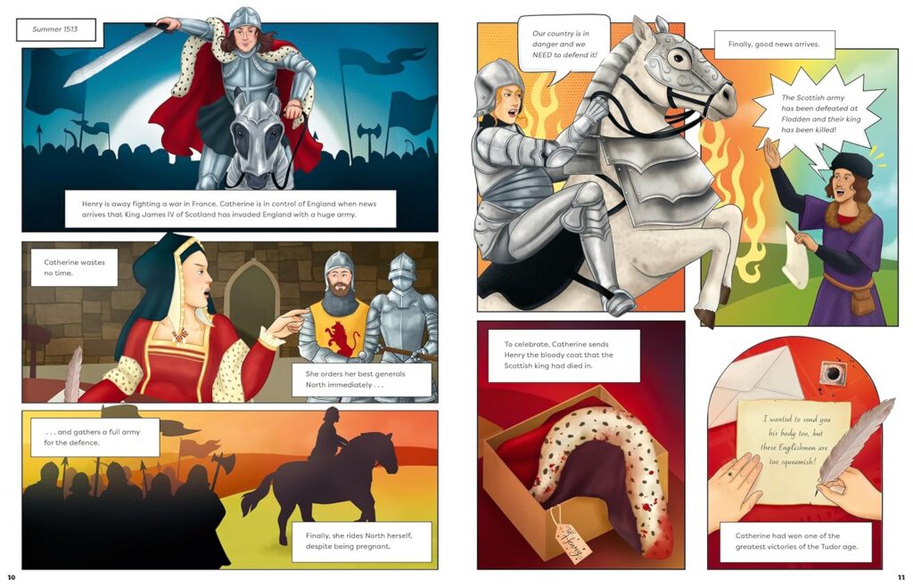 The Six Queens of Henry VIII uses varied art and succinct text to make a non-fiction book on British royalty that’s effortless to enjoy.