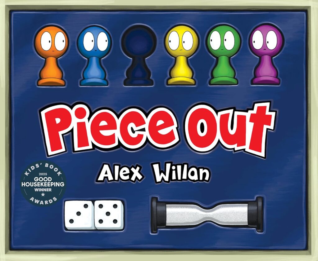Piece Out is so much better than I expected-and I expected it to be good. It’s a funny, action-based illustrated book that uses scale and perspective to its benefit.