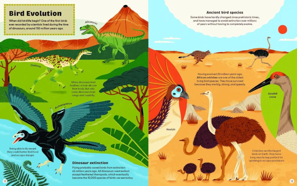 What Makes A Bird? is effortlessly enjoyable STEM on the ancestors of dinosaurs and their habitats and characteristics today.