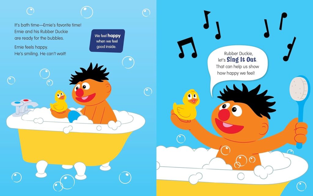 Get the Wiggles Out is a Sesame Street book that uses very short stories and movement to help toddlers through early elementary overcome frustrations.