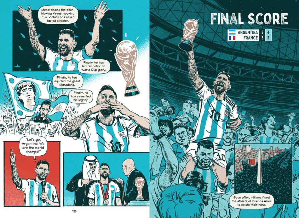 Lionel Messi’s World Cup Triumph is a graphic novel that allows ‘readers’ and ‘sports kids’ to agree that this book is awesome.