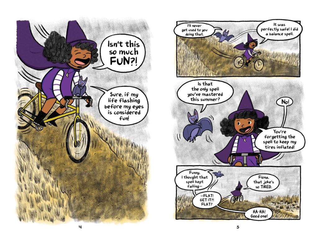Jazzy the Witch in Friend Fiasco is the second in a very cute graphic novel series for early elementary school and up with puns, action and a soft lesson or two.