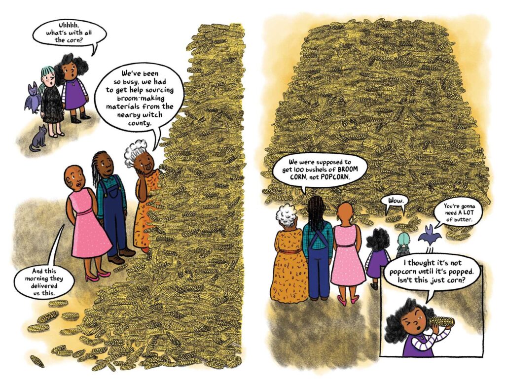 Jazzy the Witch in Friend Fiasco is the second in a very cute graphic novel series for early elementary school and up with puns, action and a soft lesson or two.