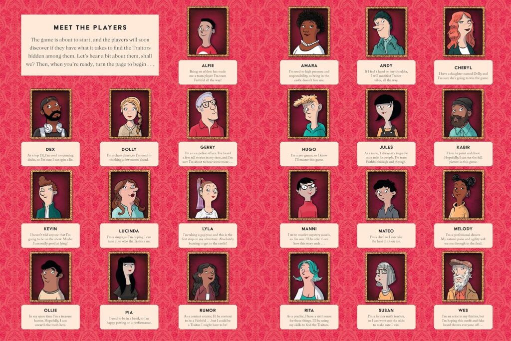The Traitors: The Official Search & Find is for the older, superfans of the show. The minute illustrations will entertain them, but the directions are too complex.
